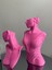 Pembe Renk Dekoratif Takı Mankeni 2'li Set Takı Teşhir Standı 30 ve 21 cm Takı Organizer Küpe Kolye 2