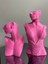 Pembe Renk Dekoratif Takı Mankeni 2'li Set Takı Teşhir Standı 30 ve 21 cm Takı Organizer Küpe Kolye 3