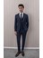 Erkek Likralı Slim Fit Sivri Yaka Yelekli Takım Elbise 1