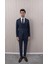 Erkek Likralı Slim Fit Sivri Yaka Yelekli Takım Elbise 5
