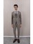 Erkek Likralı Slim Fit Sivri Yaka Yelekli Takım Elbise 1