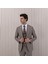 Erkek Likralı Slim Fit Sivri Yaka Yelekli Takım Elbise 3