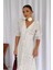 Beyaz Arka ve Bel Ucu Gipeli Elbise 2