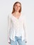 60433 Dilvin Düğmeli Peplum Dantel Hırka 1