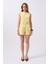 Pileli Yüksek Bel Sarı Şort 2