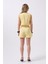 Pileli Yüksek Bel Sarı Şort 5