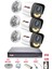 3 Kameralı 4 Warm LED Gece Renkli Görüş-Cepten Izle-Su Geçirmez Güvenlik Kamerası Seti 250GB 1