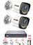 2 Kameralı 4 Warm LED Gece Renkli Görüş-Cepten Izle-Su Geçirmez Güvenlik Kamerası Seti 500GB 2
