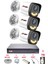 3 Kameralı 4 Warm LED Gece Renkli Görüş-Cepten Izle-Su Geçirmez Güvenlik Kamerası Seti 1tb 1
