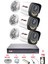 3 Kameralı 4 Warm LED Gece Renkli Görüş-Cepten Izle-Su Geçirmez Güvenlik Kamerası Seti 1tb 2