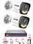 2 Kameralı 4 Warm LED Gece Renkli Görüş-Cepten Izle-Su Geçirmez Güvenlik Kamerası Seti 1tb 1