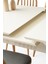 Açılır Yemek Masası Aura (Mdf) Lake Panel High Glos- Kapalı 130X80/AÇIK 160X80 Beyaz-Ekru Ahşap Ayaklı(SADECE MASA) 4