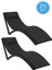 TRK-087 Siesta Minderli Yastıklı Lüks Ergonomik Slim Şezlong Siyah 2'li Set 1