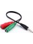 3.5 mm Stereo Erkek Kulaklık 3 Çizgili + 2 x Stereo Dişi Mikrofon Hoparlör Çoklayıcı Kablo (5047) 2