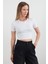 Basic Yarım Fermuarlı Dalgıç Kumaş Crop Tişört 1