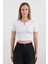 Basic Yarım Fermuarlı Dalgıç Kumaş Crop Tişört 6
