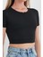Basic Yarım Fermuarlı Dalgıç Kumaş Crop Tişört 5