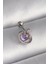 316L Çelik Gümüş Renk Mor Mineli Kalp Zirkon Taş Detay Tragus Piercing 1