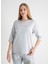 Yuvarlak Yaka Gri Pijama Üst 403SIX-1110-049 4