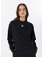 Bisiklet Yaka Düz Siyah Kadın Sweatshırt 50527463 3