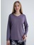 Yuvarlak Yaka Mor Pijama Üst 403SIX-1110-067 2