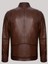 Hakiki Deri Kahverengi Erkek Deri Mont Yan Cepli Fermuarlı Deri Ceket 2