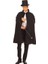 Siyah Sihirbaz Pelerini 120 cm ve Sihirbaz Şapkası 12 cm Yetişkin Boy - CDY2661-5794 1