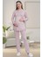 Mecit 1519 Gül Kurusu Lohusa Sabahlık Gecelik Pijama Set 3