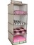 Dolap Içi Düzenleyici Katlanabilir Çok Amaçlı 4 Bölmeli Çizgili Bez Organizer (Pembe) 4