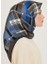 Armine Ipek Eşarp 2025 Kış - 9223-33 Lacivert Krem Twill 2