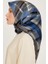 Armine Ipek Eşarp 2025 Kış - 9223-33 Lacivert Krem Twill 3