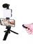 Telefon Tutucu LED Işıklı Kumandalı Mikrofon Telefon Vlog Video Kayıt 2