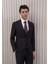 Erkek Likralı Slim Fit Sivri Yaka Yelekli Takım Elbise 4
