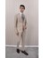 Erkek Slim Fit Sivri Yaka Yelekli Takım Elbise 1