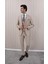 Erkek Slim Fit Sivri Yaka Yelekli Takım Elbise 3