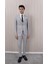 Erkek Slim Fit Sivri Yaka Yelekli Takım Elbise 1