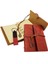 Ahşap Kutulu Kahve Deri Defter ve Anahtarlık Set - TGZ5545-5525 2