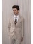 Erkek Slim Fit Sivri Yaka Yelekli Takım Elbise 3