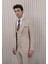 Erkek Slim Fit Sivri Yaka Yelekli Takım Elbise 5