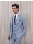 Erkek Slim Fit Sivri Yaka Yelekli Takım Elbise 5