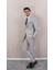 Erkek Likralı Slim Fit Sivri Yaka Yelekli Takım Elbise 2