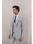 Erkek Likralı Slim Fit Sivri Yaka Yelekli Takım Elbise 6
