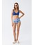 Kadın Pedli Yaprak Desenli Yüksek Bel Sax Bikini Takımı 2