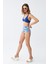 Kadın Pedli Yaprak Desenli Yüksek Bel Sax Bikini Takımı 3