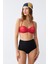 Kadın Straplez Kırmızı Yüksek Bel Bikini Takımı 1
