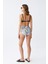 Kadın Haki Pedli Üst ve Yüksek Bel Çiçek Desenli Bikini Takımı 5