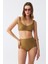 Kadın Basic Hardal Pedli Yüksek Bel Bikini Takımı 2