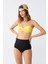 Kadın Straplez Sarı Yüksek Bel Bikini Takımı 1
