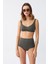 Kadın Basic Haki Pedli Yüksek Bel Bikini Takımı 2