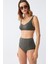 Kadın Basic Haki Pedli Yüksek Bel Bikini Takımı 3